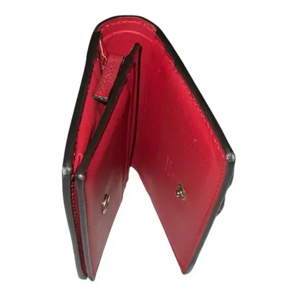 GUCCI Cherry GG Supreme  Beige Gray Bi-fold Wallet W/Box and Card - Picture 7 of 16